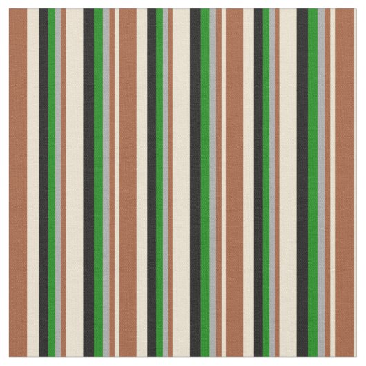 Tissu Beige, Sienne, gris foncé, vert et noir (Fermer)