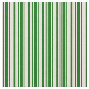 Tissu Beige & Vert foncé Motif des rayures