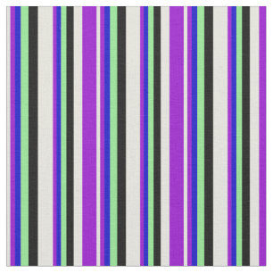 Tissu Beige, Violet foncé, Bleu, Vert clair et Noir