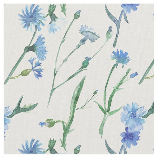Tissu Belle aquarelle cornfleurs (Fermer)