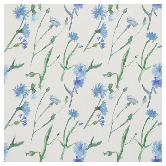 Tissu Belle aquarelle cornfleurs (Échantillon)