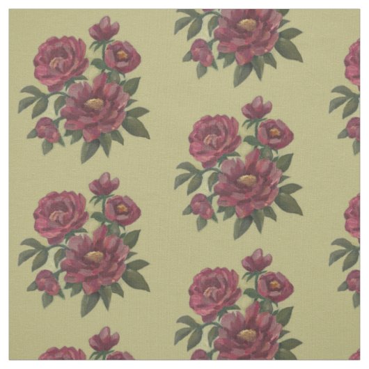 Tissu Belle gerbe florale peinte à la main (Échantillon)