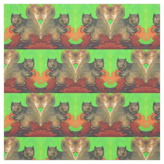 Tissu belle impression d'écureuil (Échantillon)