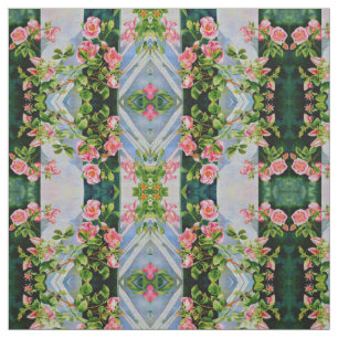 Tissu Belle roses roses rouges rétro aquarelle fleurie