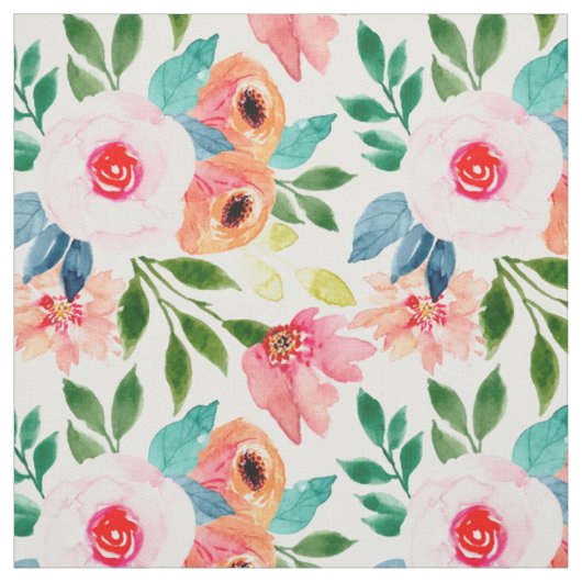 Tissu Belles fleurs d'aquarelle (Échantillon)