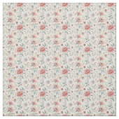 Tissu Belles fleurs roses et blanches (Échantillon)