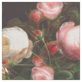 Tissu Belles roses et bourgeons roses (Fermer)