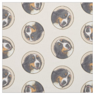 Tissu Bernese Mountain Dog Berner Peinture de mignons an