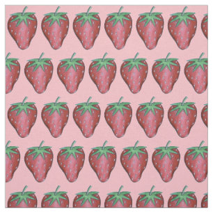 Tissu Berries d'été aux fraises rouges roses Berry de ja