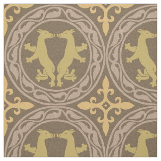 Tissu Bêtes byzantines Ochre et Brown