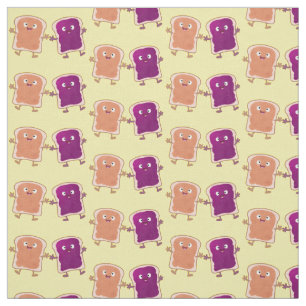 Tissu Beurre d'arachide mignonne et caricature sandwich