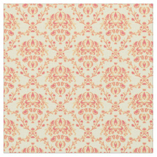 Tissu Beurre et canneberge Damas