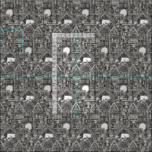 Tissu bibliothèque de minuit noir Fabric (Carreau)