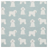 Tissu Bichon Frise bleu clair (Échantillon)