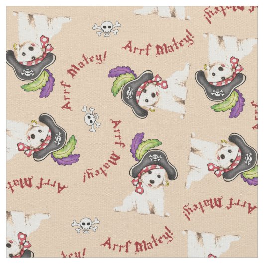 Tissu Bichon Frise Pirate (Fermer)
