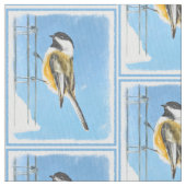 Tissu Bickadee sur la peinture d'alimentation - Oiseaux  (fermé)