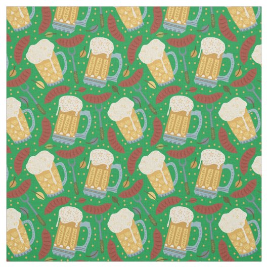 Tissu Bières et Brats Whimsical (Échantillon)