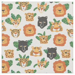 Tissu Big Cats Lions Tigers Panther Motif
