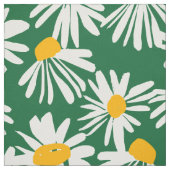Tissu Big Daisy Vert Blanc Jaune Motif (Échantillon)