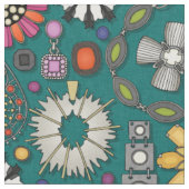 Tissu bijoux boho trésors viridian vert (Fermer)