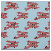 Tissu Biplans vintages rouges (Échantillon)