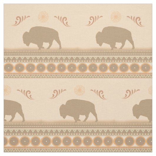 Tissu Bison tribal amorti (Échantillon)