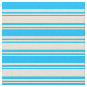 Tissu Bisque et ciel profond Bleu raypes