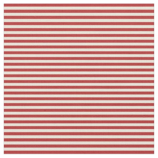 Tissu Bisque et Motif rouge rayé/lin (Fermer)