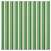 Tissu Bisque et rayures de couleur vert foncé (Échantillon)