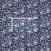 Tissu BITE ME orchidées et INDIGO rose (Carreau)