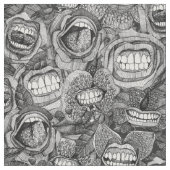 Tissu BITE ME orchidées et rose NOIR BLANC (Fermer)