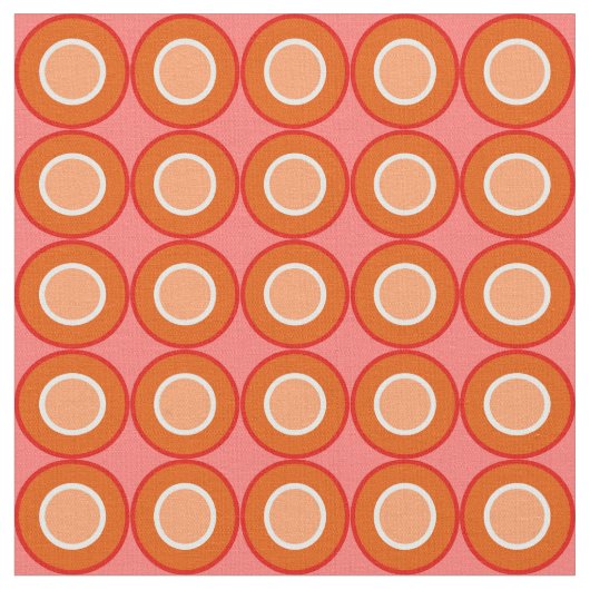 Tissu Bitétiser les beignes rouges orange avec remplissa (Fermer)