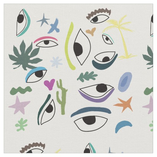 Tissu Bizarre Eyes Art Moderne (Fermer)