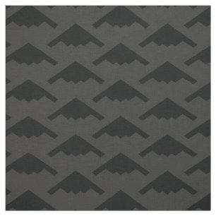 Tissu Black B-2 Spirit Bomber Motif furtif sur Grey