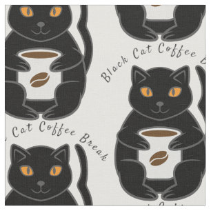 Tissu Black Cat Coffee Break Thunder_Cove