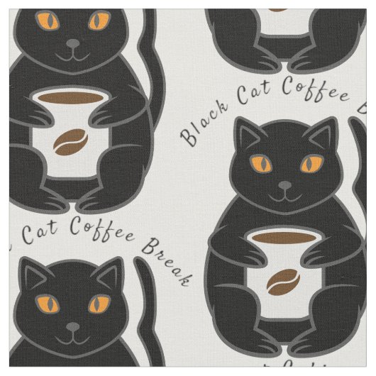 Tissu Black Cat Coffee Break Thunder_Cove (Fermer)