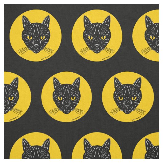 Tissu Black Cat Face (Échantillon)