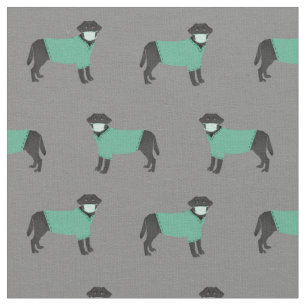Tissu Black Labrador en gris maquis