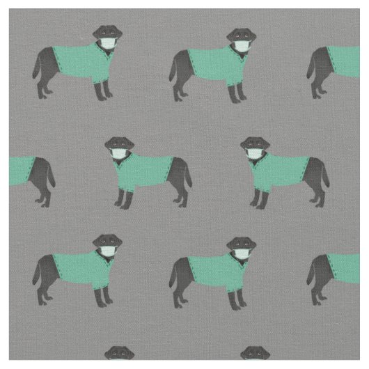 Tissu Black Labrador en gris maquis (Fermer)