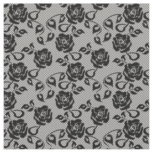 Tissu Black lace pattern on white background (Fermer)