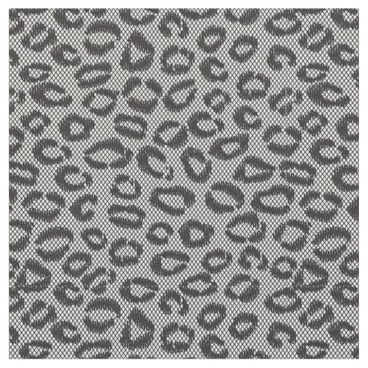 Tissu Black net lace with leopard pattern on white (Fermer)