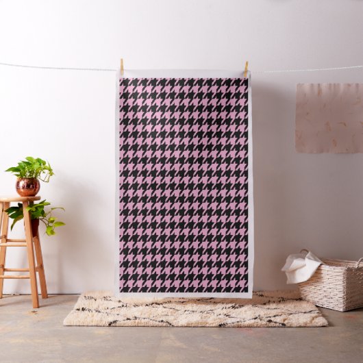 Tissu Black & Pink Houndstooth Seamless Pattern (In Situ)