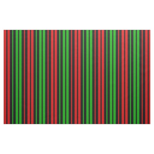Tissu Black Red Green Stripes Pattern   (Fat Quarter)