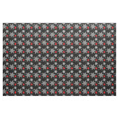 Tissu Black, White, Red Stars (Yard)