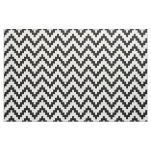 Tissu Black Zigzag Ikat et Arrière - plan blanc personna