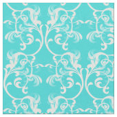 Tissu Blanc Aqua Parisian Damask Pattern Fabric (Fermer)