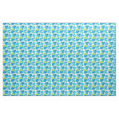 Tissu blanc bleu Abstrait (Yard)