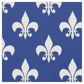 Tissu Blanc bleu Fleur de lis Textile (Fermer)