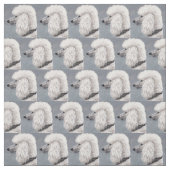 Tissu blanc d'art de chien de caniche (Échantillon)