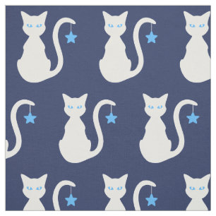 Tissu blanc de chat